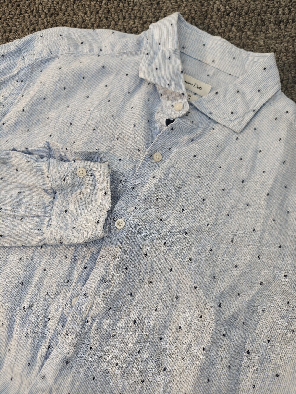 Massimo Dutti Men's Linen Button Up Shirt Size L